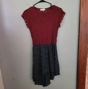 City Trends Short Sleeve High Low Dress Women's Size XS